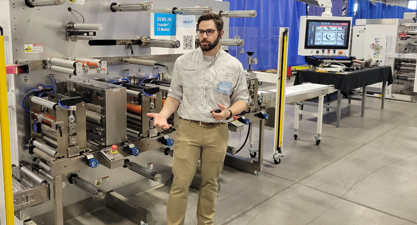 Brady Rinn-Foss gives attendees an overview of Delta ModTech's dedicated training programs.